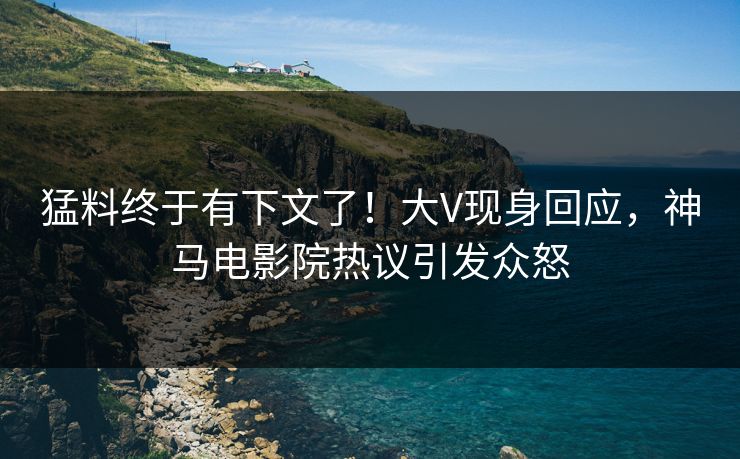 猛料终于有下文了！大V现身回应，神马电影院热议引发众怒