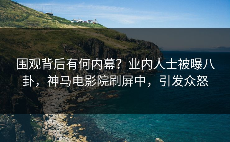 围观背后有何内幕？业内人士被曝八卦，神马电影院刷屏中，引发众怒